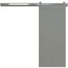 VeryCustom 36 in. x 84 in. The Trailblazer Dove Wood Sliding Barn Door with Hardware Kit in Stainless Steel