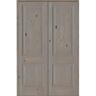 Krosswood Doors 56 in. x 96 in. Rustic Knotty Alder 2-Panel Square Top Universal/Reversible Grey Stain Wood Prehung Interior Double Door