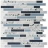 LONGKING Blue 12 in. x 12 in. Vinyl Peel and Stick Tile Backsplashes, Self-Adhesive Kitchen Backsplash (10 sq. ft./box)