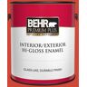 BEHR PREMIUM PLUS 1 gal. #180B-7 Chili Pepper Hi-Gloss Enamel Interior/Exterior Paint