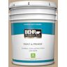 BEHR PREMIUM PLUS 5 gal. #MQ2-25 British Khaki Satin Enamel Low Odor Interior Paint & Primer