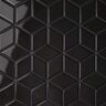 Bedrosians Le Cafe Diamond 2 in. x 2 in. Glossy Black Porcelain Mosaic Tile (8.89 sq. ft./Case)