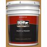 BEHR PREMIUM PLUS 5 gal. #M280-7 24 Karat Flat Exterior Paint & Primer