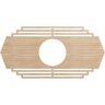 Ekena Millwork 32 in. x 16 in. x 1/4 in. Chrysler Wood Fretwork Pierced Ceiling Medallion, Alder