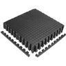 CAP Puzzle Exercise Mat Black 24 in. x 24 in. x 0.5 in. EVA Foam Interlocking Tiles with Border (24 sq. ft.)