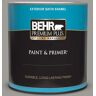 BEHR PREMIUM PLUS 1 qt. #BNC-17 Casual Gray Satin Enamel Exterior Paint & Primer