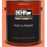 BEHR PREMIUM PLUS 1 gal. #210B-5 Tangerine Dream Flat Exterior Paint & Primer