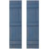 Dogberry 14 in. x 84 in. Wood Traditional Provincial Blue Board and Batten Shutters Pair