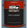 BEHR PREMIUM PLUS 1 gal. #ECC-31-1 Windy Seas Flat Exterior Paint & Primer