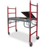 MetalTech Buildman Baker Style Scaffold 6.3 ft. x 6.3 ft. x 2.6 ft. Rolling Mobile Work Platform with Wheels, 1500 lbs. Capacity