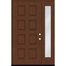 Steves & Sons Regency 53 in. x 80 in. 8-Panel RHOS Chestnut Stain Mahogany Fiberglass Prehung Front Door with 14 in. Sidelite