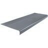 ROPPE Light Duty Ribbed Design Gray 12-1/4 in. x 36 in. Rubber Round Nose Stair Tread