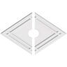 Ekena Millwork 32 in. W x 21-3/8 in. H x 4 in. ID x 1 in. P Diamond Architectural Grade PVC Contemporary Ceiling Medallion (2-Piece)