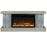 Paramount Activeflame Home Decor Series 48 in. Fireplace Cap-Shelf Mantel with Lighting, Urban Cement