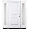 Steves & Sons 68 in. x 80 in. Element Series 2-Panel LHIS Primed White Steel Prehung Front Door w/ Double 14 in. Rain Glass Sidelites