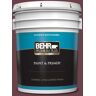 BEHR PREMIUM PLUS 5 gal. #110D-7 Vin Rouge Satin Enamel Exterior Paint & Primer