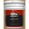 BEHR PREMIUM PLUS 5 gal. #S260-6 Circus Peanut Flat Exterior Paint & Primer