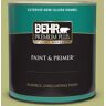 BEHR PREMIUM PLUS 1 qt. #400D-5 Grass Cloth Semi-Gloss Enamel Exterior Paint & Primer