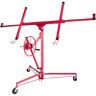 Tunearary 11 ft. Drywall Panel Lifter, Drywall Panel hoist, Jack Lifter Jack Rolling Caster Panel Hoist, Red