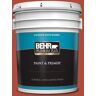 BEHR PREMIUM PLUS 5 gal. #MQ4-35 Torch Red Satin Enamel Exterior Paint & Primer