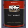 BEHR PREMIUM PLUS 1 gal. #640F-7 Academy Purple Flat Exterior Paint & Primer