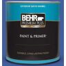 BEHR PREMIUM PLUS 1 qt. #BIC-21 Blue Dahlia Satin Enamel Exterior Paint & Primer