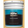 BEHR PREMIUM PLUS 5 gal. #M290-5 English Custard Satin Enamel Exterior Paint & Primer