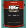 BEHR PREMIUM PLUS 1 gal. #490D-6 Thermal Spring Flat Exterior Paint & Primer