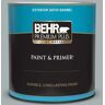 BEHR PREMIUM PLUS 1 qt. #730F-4 Flint Smoke Satin Enamel Exterior Paint & Primer