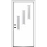 MMI Door Davina 32 in. x 80 in. Right-Hand Inswing 3-Lite Frosted Glass Primed Fiberglass Prehung Front Door on 4-9/16 in. Frame