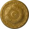 Ekena Millwork 15-3/4 in. x 5/8 in. Amelia Urethane Ceiling Medallion (Fits Canopies upto 4-1/8 in.), Pharaohs Gold