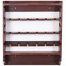 18 Bottle Wall Mounted Solid Wood Wine Rack for Living Room, Kitchen, Walnut