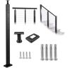 VEVOR Stainless Steel Railing Stairs 36 in. x 0.98 in. x 1.97 in. Cable Railing Post with Mounting Bracket Handrails for Steps