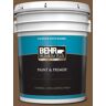 BEHR PREMIUM PLUS 5 gal. #290F-7 Wooden Cabin Satin Enamel Exterior Paint & Primer