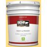 BEHR PREMIUM PLUS 5 gal. #330B-5 Yellow Corn Flat Low Odor Interior Paint & Primer