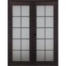 Belldinni Avanti 10-Lite Frosted Glass 48 in. x 84 in. Right Hand Active Black Apricot Composite Wood Double Prehung French Door