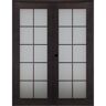 Belldinni Avanti 10-Lite Frosted Glass 64 in. x 92.5 in. Right Hand Active Black Apricot Composite Wood Double Prehung French Door