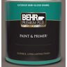 BEHR PREMIUM PLUS 1 qt. #BNC-37 Gray Owl Semi-Gloss Enamel Exterior Paint & Primer