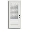 MP Doors 36 in. x 80 in. Left-Hand Inswing 3/4 Lite Water Wave Glass Finished White Fiberglass Prehung Front Door