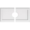 Ekena Millwork 28 in. W x 14 in. H x 5 in. ID x 1 in. P Rectangle Architectural Grade PVC Contemporary Ceiling Medallion (2-Piece)