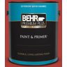 BEHR PREMIUM PLUS 1 gal. #170B-7 Red Tomato Satin Enamel Exterior Paint & Primer