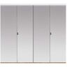 Impact Plus 72 in. x 80 in. Polished Edge Mirror Solid Core MDF Interior Closet Bi-Fold Door with White Trim