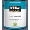 BEHR PREMIUM PLUS 1 gal. #570F-6 Mood Indigo Satin Enamel Low Odor Interior Paint & Primer