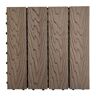 LH EP 12 in. x 12 in. WPC Composite Interlocking Flooring Deck Tiles with Parallel Design in Espresso (Pack of 11 Tiles)
