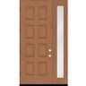 Steves & Sons Regency 51 in. x 96 in. 8-Panel RHOS AutumnWheat Stain Mahogany Fiberglass Prehung Front Door w/12in.Sidelite