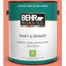 BEHR PREMIUM PLUS 1 gal. #190B-5 Juicy Passionfruit Semi-Gloss Enamel Low Odor Interior Paint & Primer