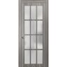 Sartodoors 30 in. x 80 in. 1-Panel Gray Finished Wood Sliding Door with Pocket Hardware