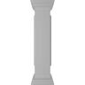 Ekena Millwork Straight 40 in. x 8 in. White Box Newel Post with Panel, Flat Capital and Base Trim (Installation Kit Included)