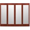 Impact Plus 120 in. x 84 in. Mir-Mel Cherry Mirror Solid Core MDF Interior Closet Sliding Door with Matching Trim