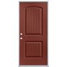 Masonite 36 in. x 80 in. Cheyenne 2-Panel Right-Hand Inswing Painted Smooth Fiberglass Prehung Front Exterior Door No Brickmold